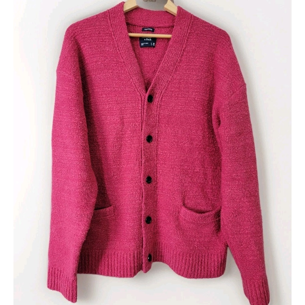 Abercrombie & Fitch Women's‎ Oversized Cardigan Sweater Pink Button Front Medium